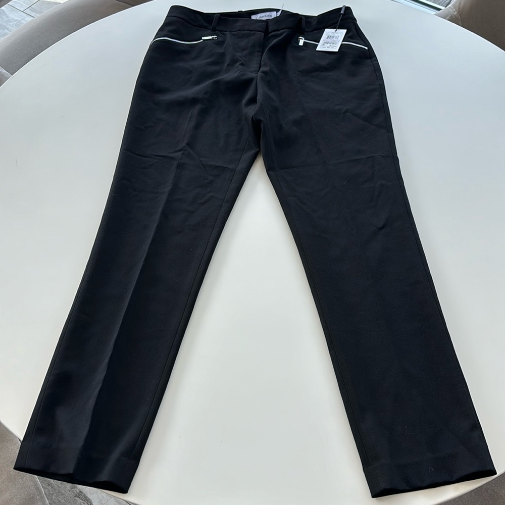Calvin Klein black dress pants with zipper detail